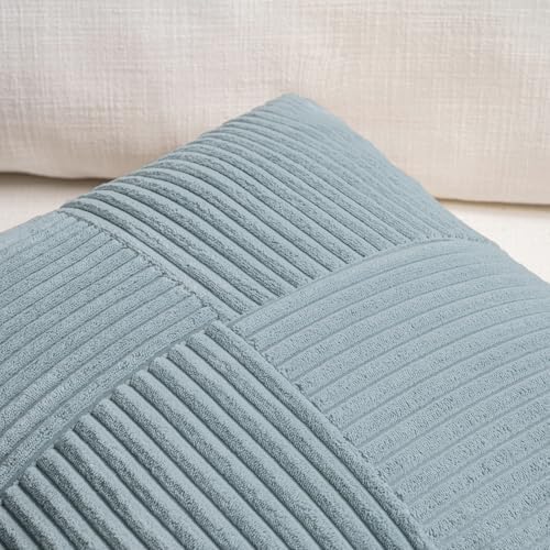 Fancy Homi Set of 2 Light Blue Lumbar Decorative Throw Pillow Covers 14x24 Inch - Image 4