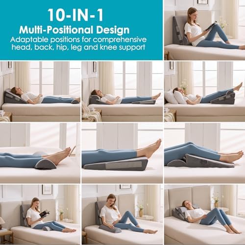 3Pcs Wedge Pillow Set for After Surgery, Acid Reflux Relief, Adjustable Bed - Image 4