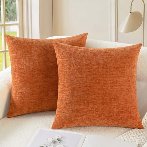CaliTime Fall Decorative Throw Pillow Covers 20 X 20 Inches Burnt Orange by CaliTime
