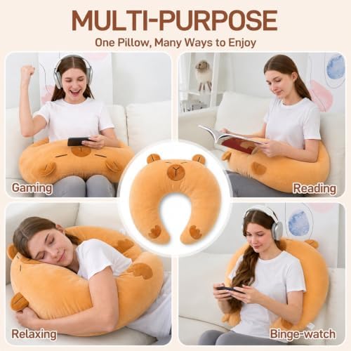 Cute Brown Gaming Pillow for Lap - Image 3