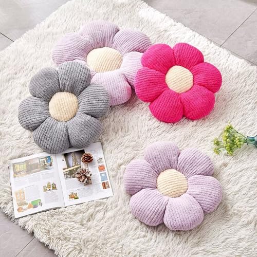 Kcvvcr Flower Throw Pillow, Soft Hot Pink 19.6" Shaped Floor Pillow - Image 3