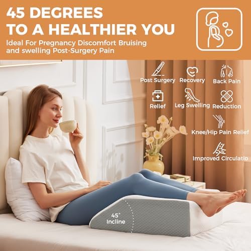 BIEEZZK Leg Elevation Pillow Blood Circulation, 23.6×16.8×8in - Image 6