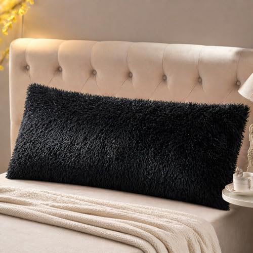 REAFORT Long Hair Faux Fur Body Pillow Cover 21"x54", Hidden Zipper by Reafort