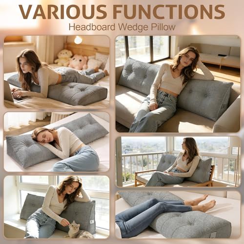 Headboard Pillow Twin, Triangle Wedge Pillow - Image 5