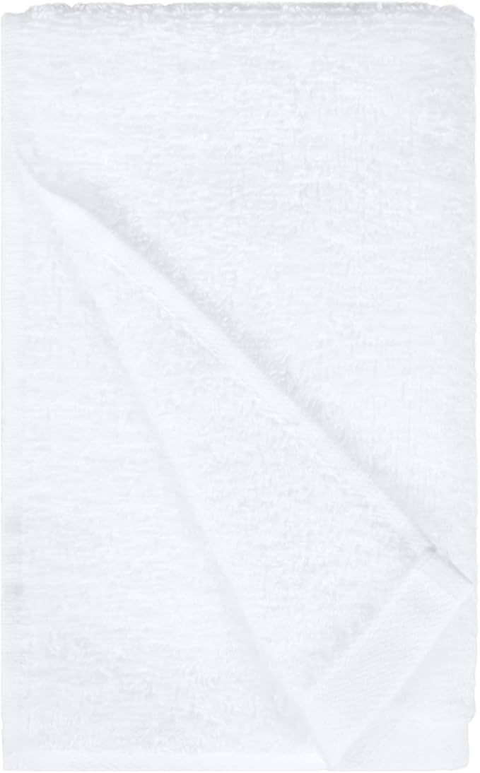 Amazon Basics Soft and Thick Cotton Hand Towels, 16 x 26 in, White, 24-Pack