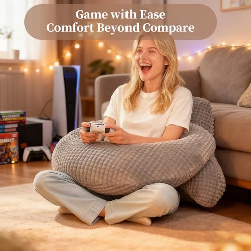 17" Reading Pillow for Bed, U Shaped Arm & Elbow Support - Image 2