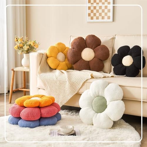Kcvvcr Flower Throw Pillow, Soft Brown 19.6" Shaped Floor Pillow - Image 5