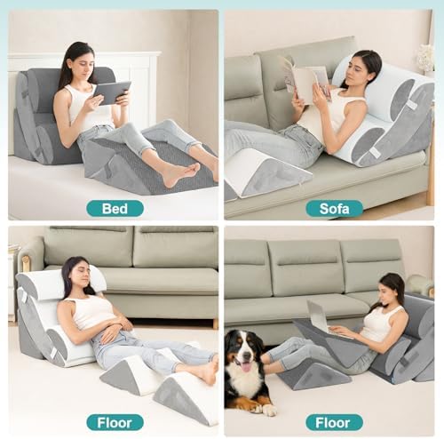 Hansleep Bed Wedge Pillow Set for After Surgery 6PCS, Post Surgery Pillow for - Image 6