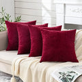GAWAMAY Red Chenille Throw Pillow Covers 18x18 Set of 4 by GAWAMAY
