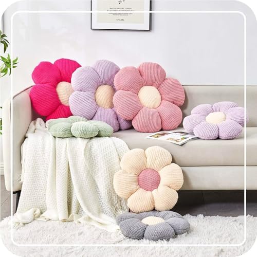 Kcvvcr Flower Throw Pillow, Soft White 14.9" Shaped Floor Pillow - Image 5