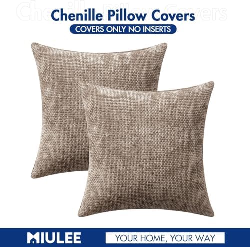 MIULEE Decorative Couch Throw Pillow Covers 22x22 Inch Light Khaki 2 Pack - Image 7
