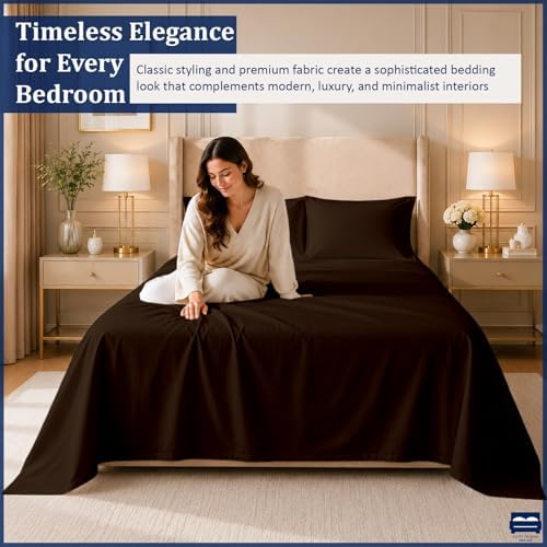 Cottingon 4 Piece Queen Sheets Fits 16" Deep, Egyptian Cotton - Image 3