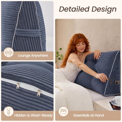Sasttie Headboard Pillow Full, Bed Wedge Pillow Headboard - Image 6