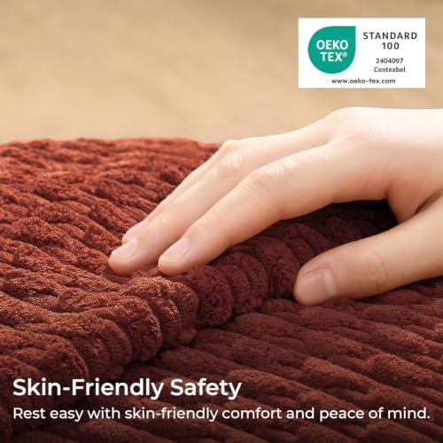 Kevin Textile Soft Corduroy 16"x26" Lumbar Pillow Cover 1 Pack, Burnt Brick - Image 2