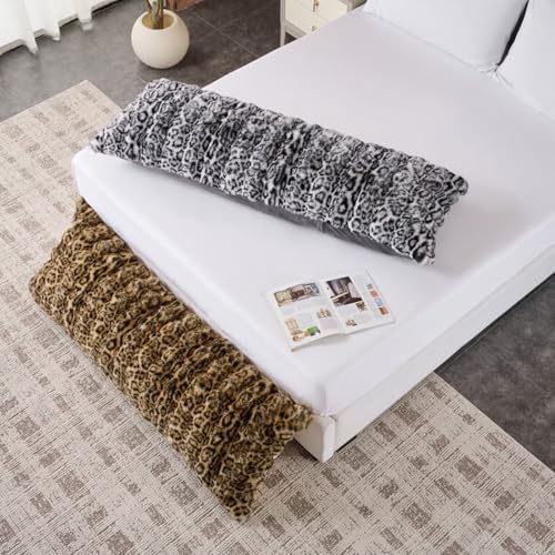 Fluffy Leopard Print Body Pillow Cover, Luxury Bubble Cheetah Print Plush Fuzzy - Image 4