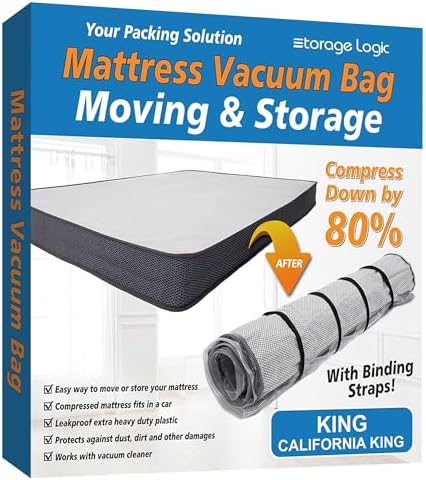 Foam Mattress Vacuum Bag with 4 Adjustable Straps, King/California-King by StorageLogic