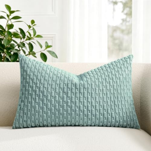 Kevin Textile Soft Corduroy 16"x24" Lumbar Pillow Cover 1 Pack, Dusty Green by KevinTextile