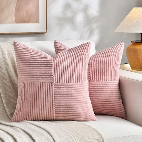 Fancy Homi 2 Packs Blush Pink Samll Decorative Throw Pillow Covers 14x14 Inch by Fancy+Homi