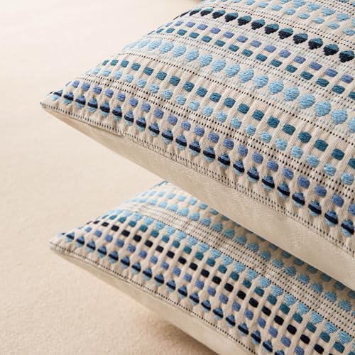 Boho Long Lumbar Body Decorative Throw Pillow Covers 14x36 Inch Pack of 1 Blue - Image 4
