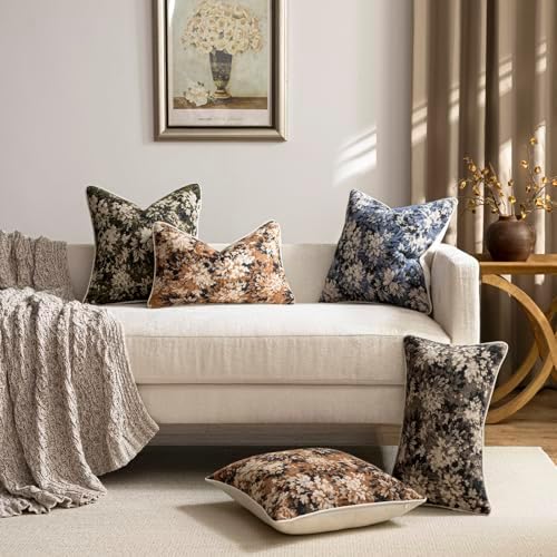DEZENE Pack of 1 Vintage Floral Lumbar Pillow Covers 12x20 Boho Farmhouse - Image 7