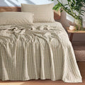 SONORO KATE 100% French Linen Queen Size Sheets Set, Natural Flax Bedding by SONOROKATE