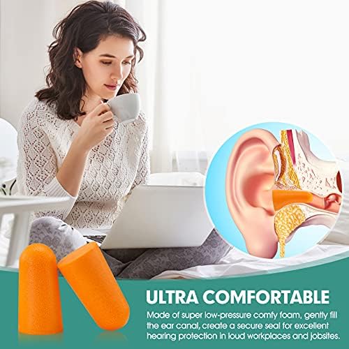 100 Pairs Orange Foam Ear Plugs - Image 3