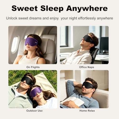 3D Contoured Sleep Eye Mask, Zero Eye Pressure Light Blocking Sleeping Mask - Image 6