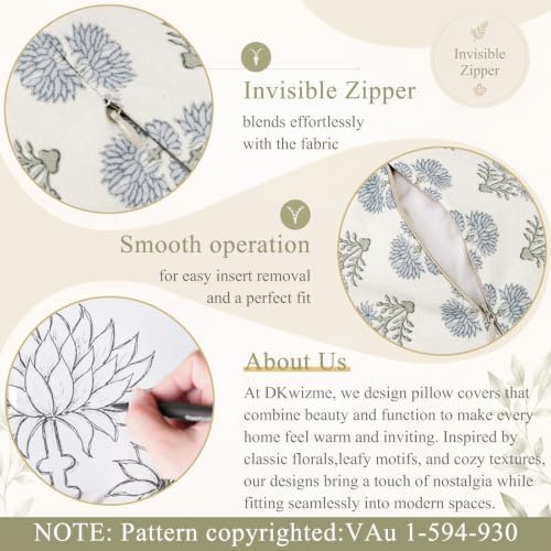 Vintage Botanical Lumbar Pillow Cover 14x36 Pack of 1, Double-Sided Floral - Image 4