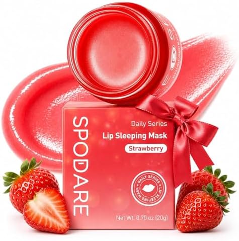 SPODARE Strawberry Sleeping Lip Mask 20g, Overnight Lip Treatment by SPODARE