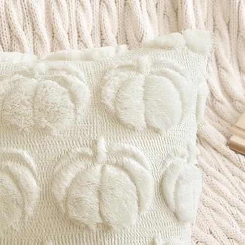 MIULEE Fall Pillow Covers Pumpkin Fall Decor 26x26 Pure White - Image 2