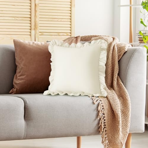 KKJIAF 2 Pack Ruffle Pillow Cases 24x24 Inches - Image 5
