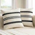 MIULEE Set of 2 Black Boho Decorative Pillow Covers 18x18 Inch by MIULEE