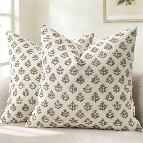 YCOLL Farmhouse Floral Pillow Covers 22x22 Set of 2, Rustic Country Decorative by PillowCoversExpert