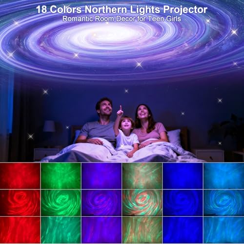 3 in 1 Light Projector for Room Decor Aesthetic, Northern Lights Projector, Ocean Lamp & Galaxy Projector for Bedroom Decor, Valentine's Day Gifts for Adults Teen Girl Gifts Ambient Lighting - Image 3