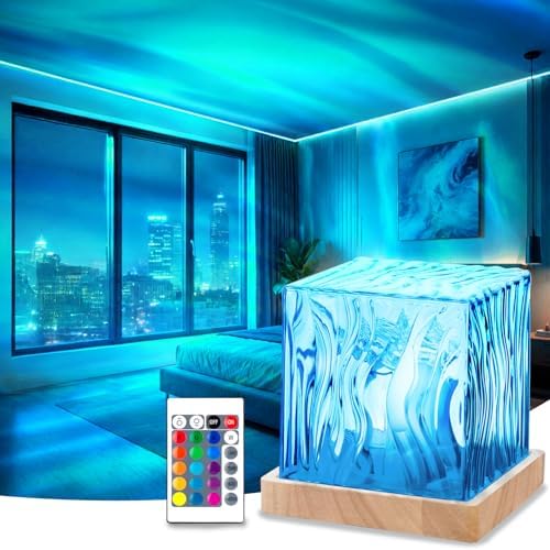 Northern Lights Projector Rechargeable,4.5" Aurora Light Projector Ocean Lamp Mood Ambient Lighting with 16 Colors and Aurora Drift Effects for Room Decor Teen Girl Gifts Classroom - Cordless by Avkast