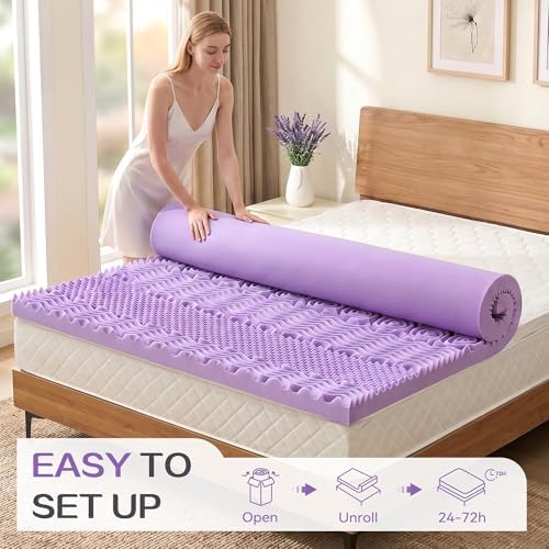 SINWEEK 2 Inch 7-Zone Memory Foam Mattress Topper Full Size, Soft Mattress Pad - Image 7