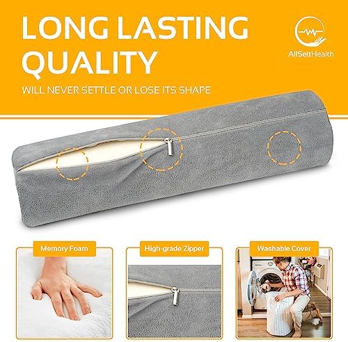 AllSett Health Firm Cervical Neck Roll Memory Foam Pillow, Bolster Pillow - Image 4