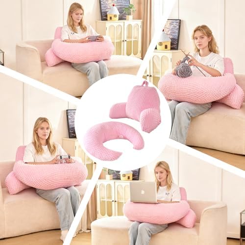 19" Reading Pillow for Bed, U Shaped Arm & Elbow Support - Image 5