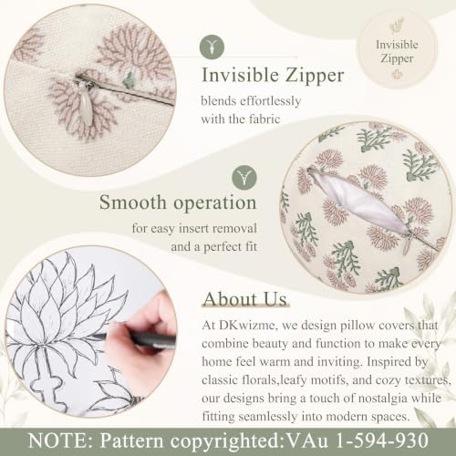Vintage Botanical Lumbar Pillow Cover 12X20 Pack of 1, Double-Sided Floral - Image 4
