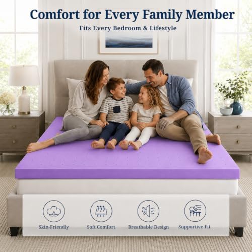 IULULU Gel-Infused Memory Foam Mattress Topper Twin Size, 4 Inch - Image 4
