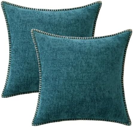 MIULEE Decorative Couch Throw Pillow Covers 18x18 Inch Dark Teal 2 Pack - Image 6