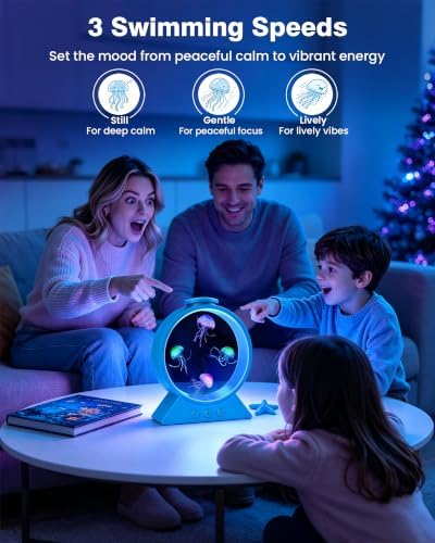 Jellyfish Lamp for Sleep Anxiety Calming Night Light for Bedroom(Blue) - Image 4