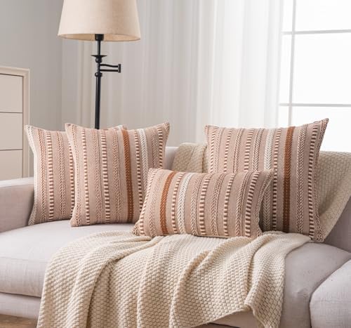Cethom Boho Throw Pillow Covers 20x20 Inch Set of 2, Farmhouse Decorative Couch - Image 6