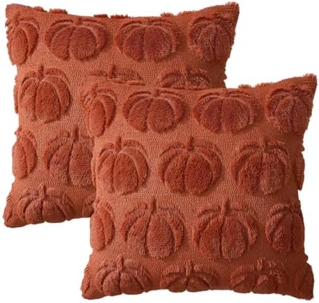 MIULEE Fall Pillow Covers Pumpkin Fall Decor 22x22 Rust - Image 7