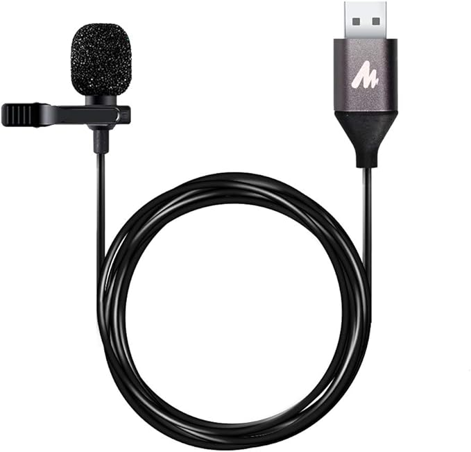 MAONO USB Lavalier Microphone, 192KHZ/24BIT Plug & Play Omnidirectional Lapel Shirt Collar Clip on Mic for PC, Computer, Mac, Laptop, YouTube, Skype, Recording, Podcasting, Gaming, AU-UL10