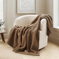 EVERGRACEHOME Chunky Chenille Knit Throw Blanket, 60 x 80, Camel Brown by EVERGRACE