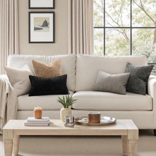 MIULEE Decorative Couch Throw Pillow Covers 20x20 Inch Khaki Camel 2 Pack - Image 4