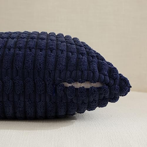 Fancy Homi 4 Packs Navy Blue Decorative Throw Pillow Covers 12x24 Inch - Image 3
