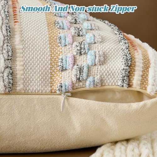 AmHoo Chenille Striped Textured Boho Throw Pillow Covers Aesthetic - Image 3