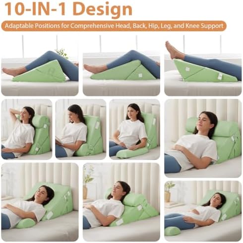 BIEEZZK Wedge Pillow Set for After Surgery, Wedge Pillow for Acid Reflux - Image 3